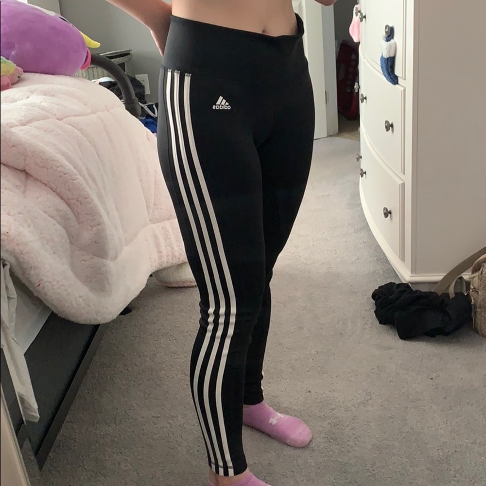 Adidas three strip leggings